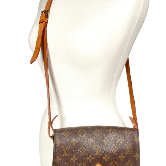 Louis Vuitton Cartouchiere MM Monogram Crossbody Brown Gold Zip Bag - Picture 3 of 16
